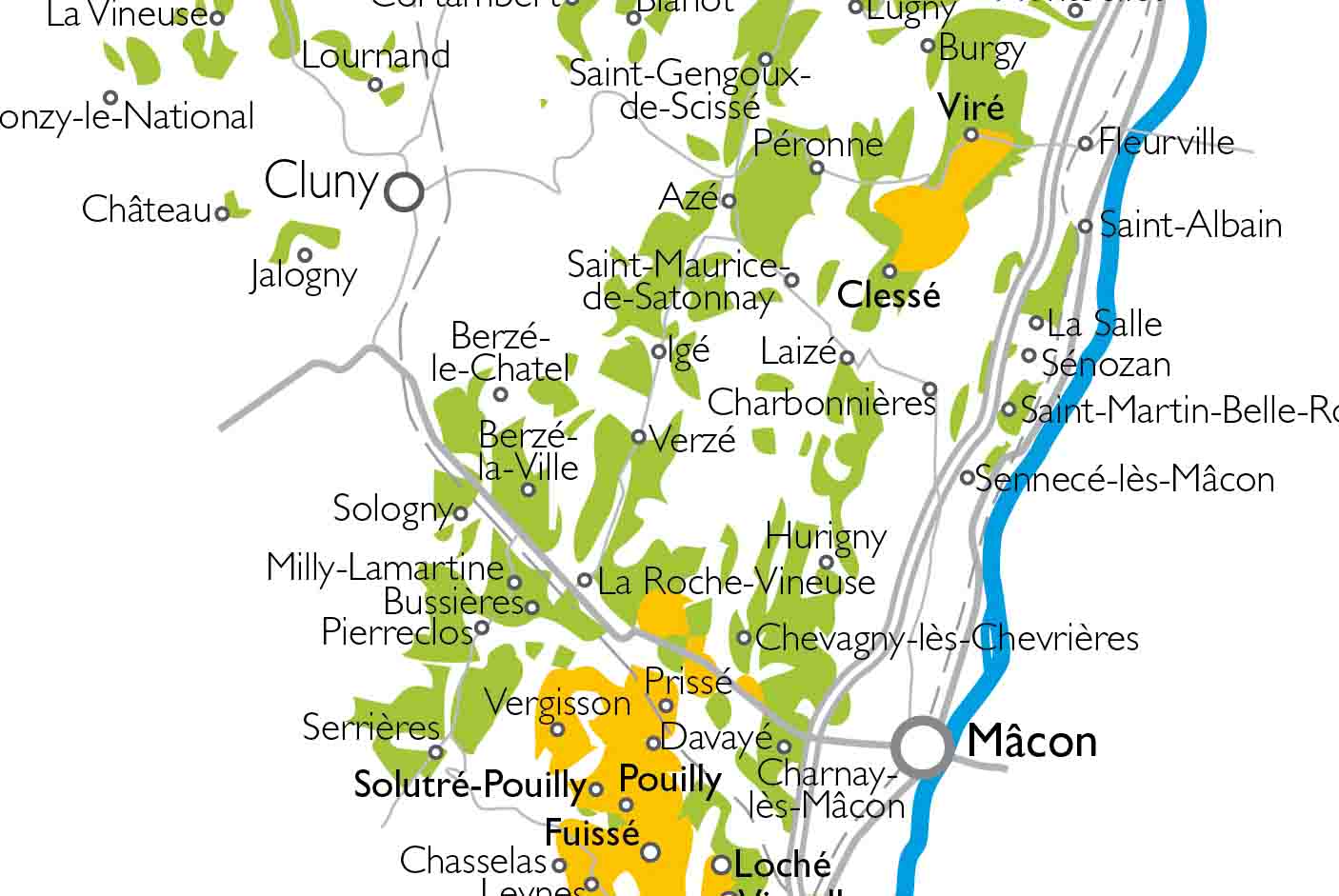 Map of the Mâconnais