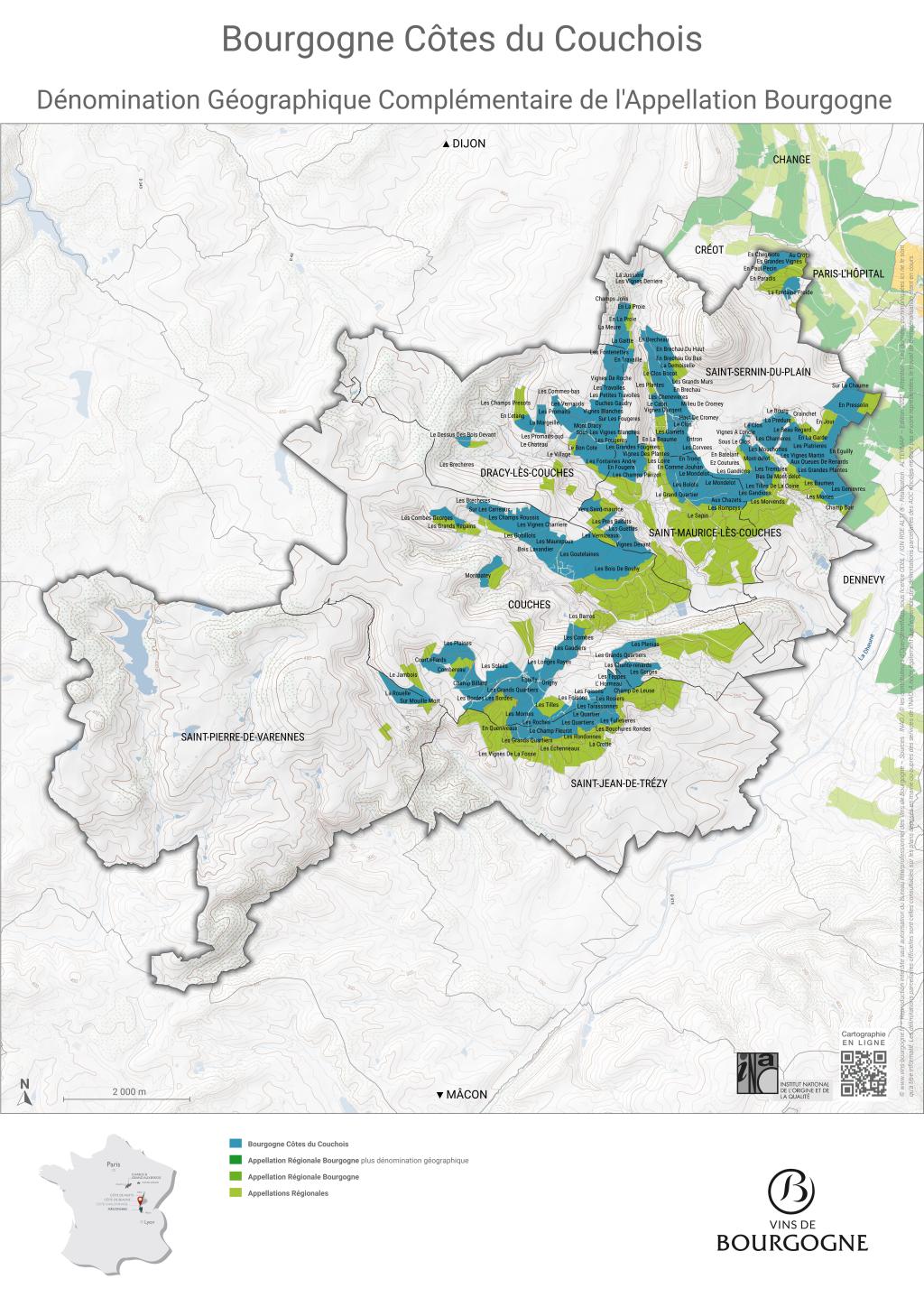 CARTES DE L'APPELLATION Bourgogne Côtes du Couchois