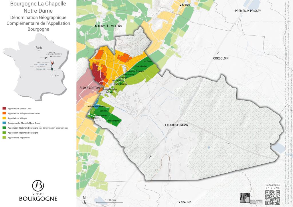 Map Bourgogne La Chapelle Notre-Dame