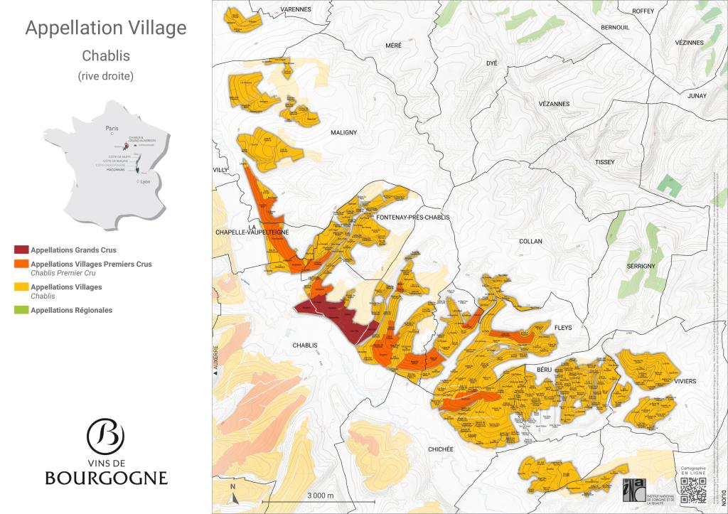 CARTES DE L'APPELLATION Chablis  et Chablis Premier Cru