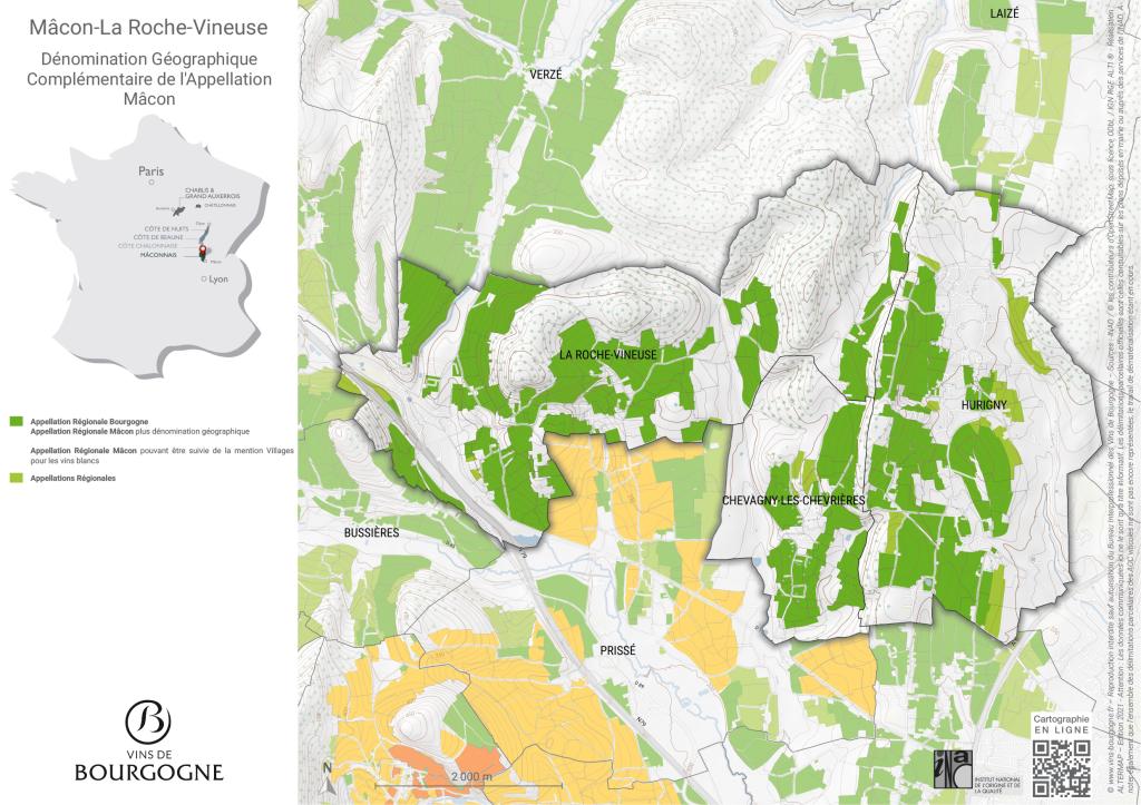 CARTES DE L'APPELLATION Mâcon-La Roche-Vineuse