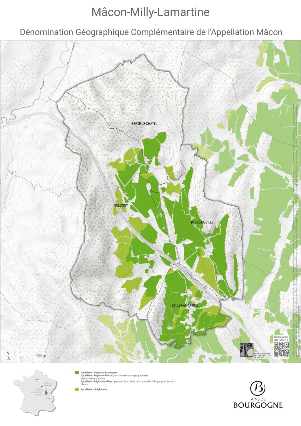 Map Mâcon-Milly-Lamartine