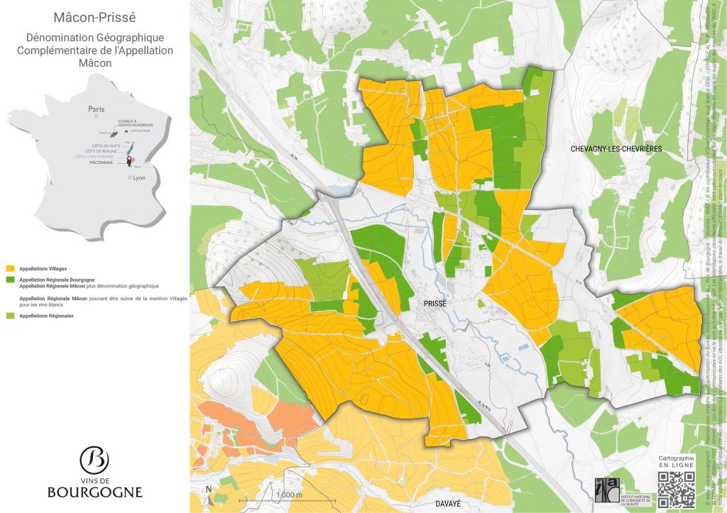 Map Mâcon-Prissé