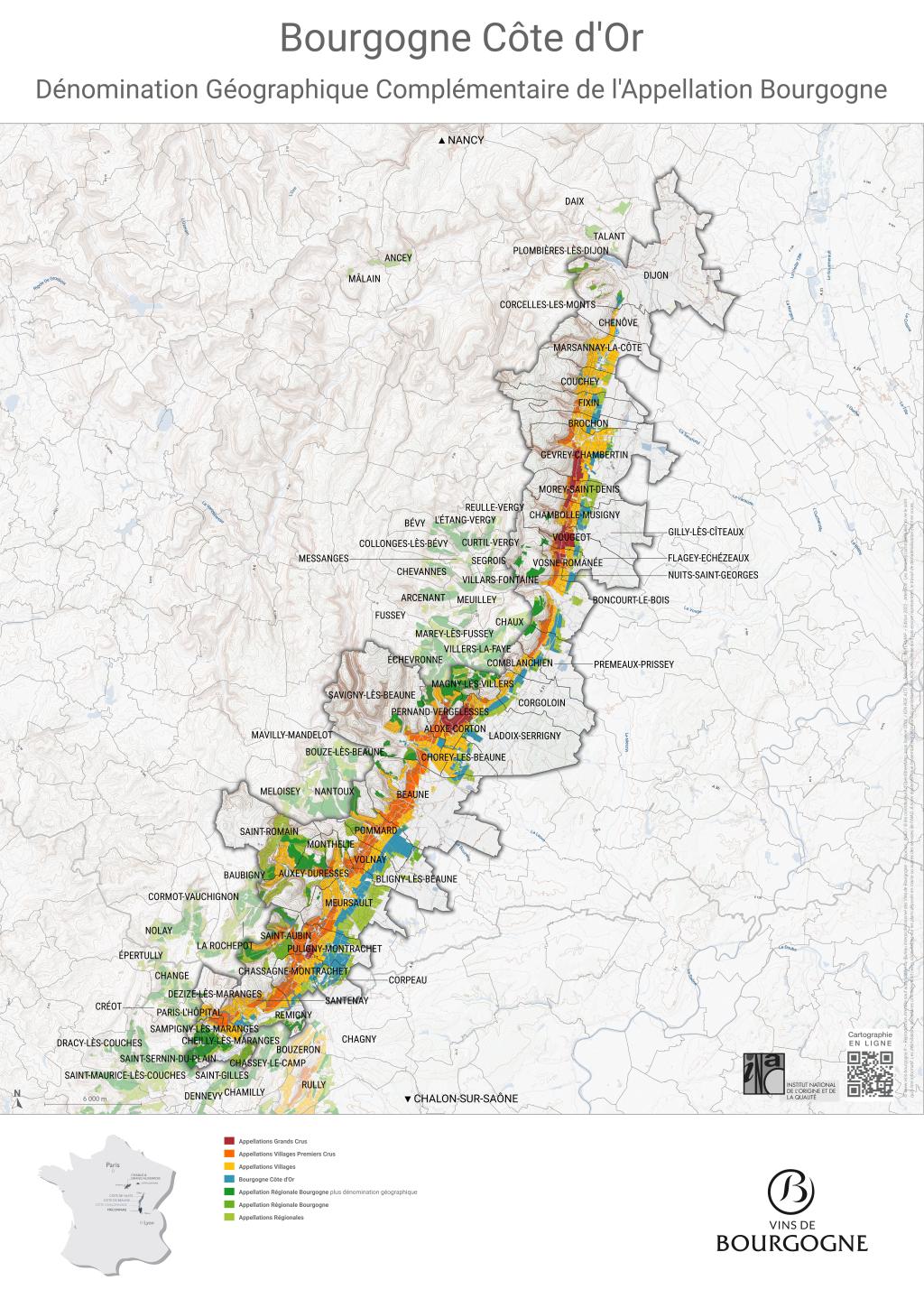 CARTES DE L'APPELLATION Bourgogne Côte d’Or