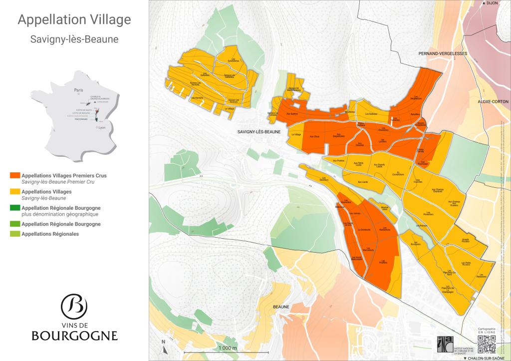 CARTES DE L'APPELLATION Savigny-Lès-Beaune