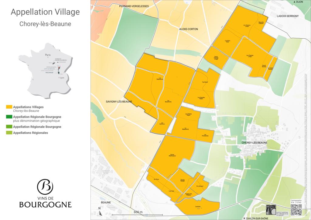 CARTES DE L'APPELLATION Chorey-Lès-Beaune