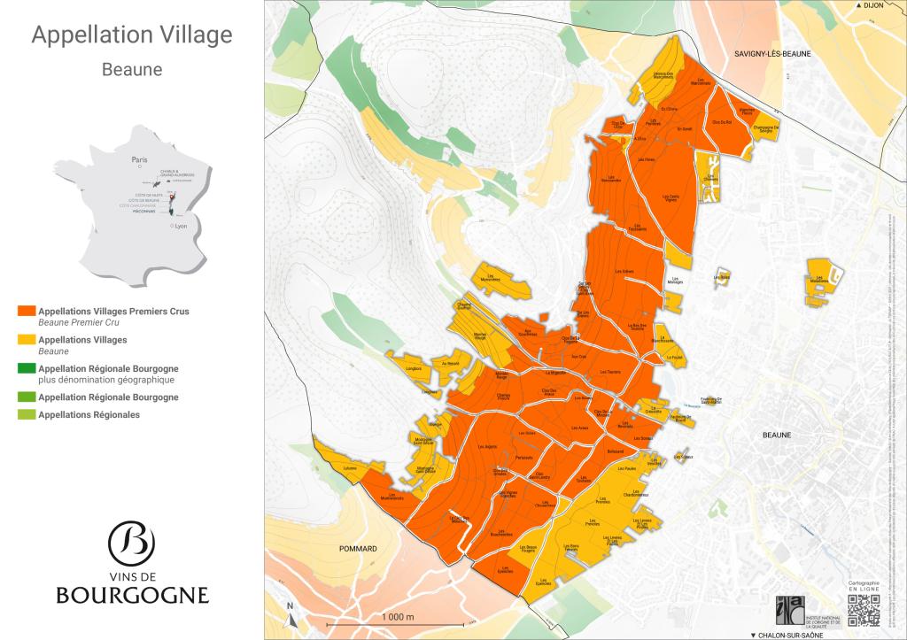 CARTES DE L'APPELLATION Beaune