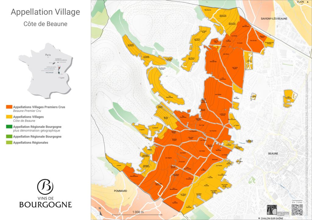 Map Côte de Beaune