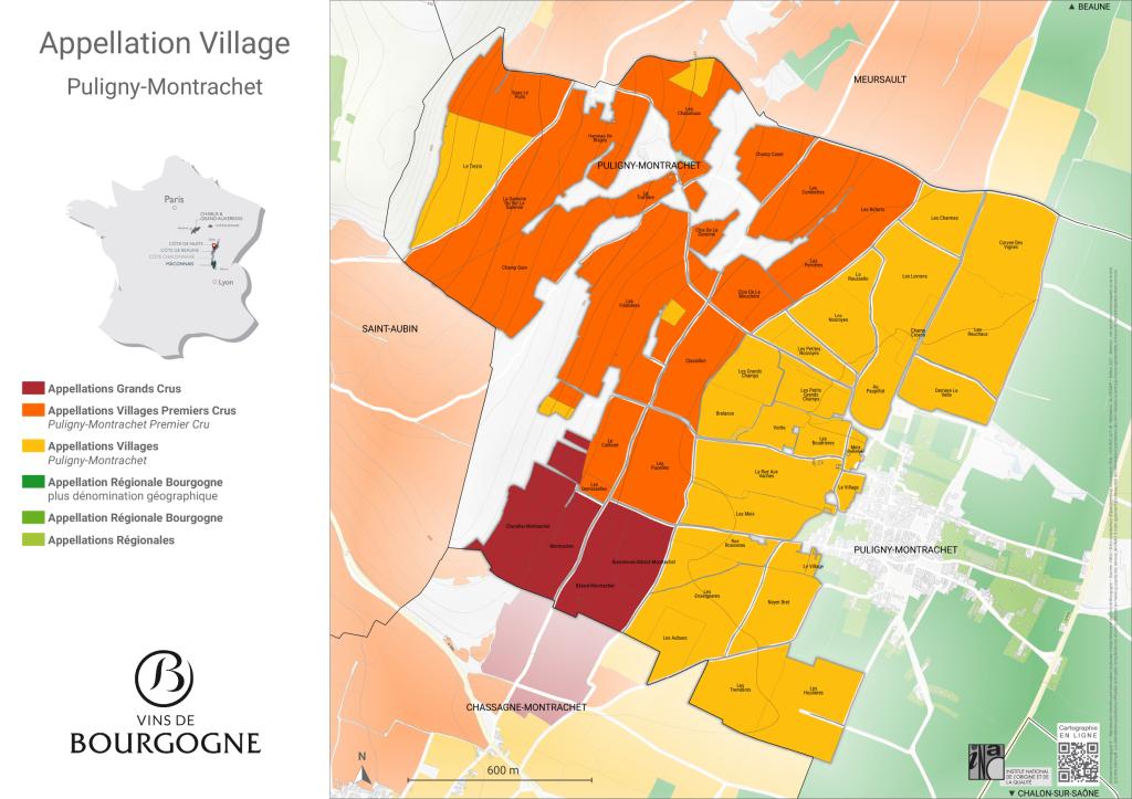 CARTES DE L'APPELLATION Puligny-Montrachet