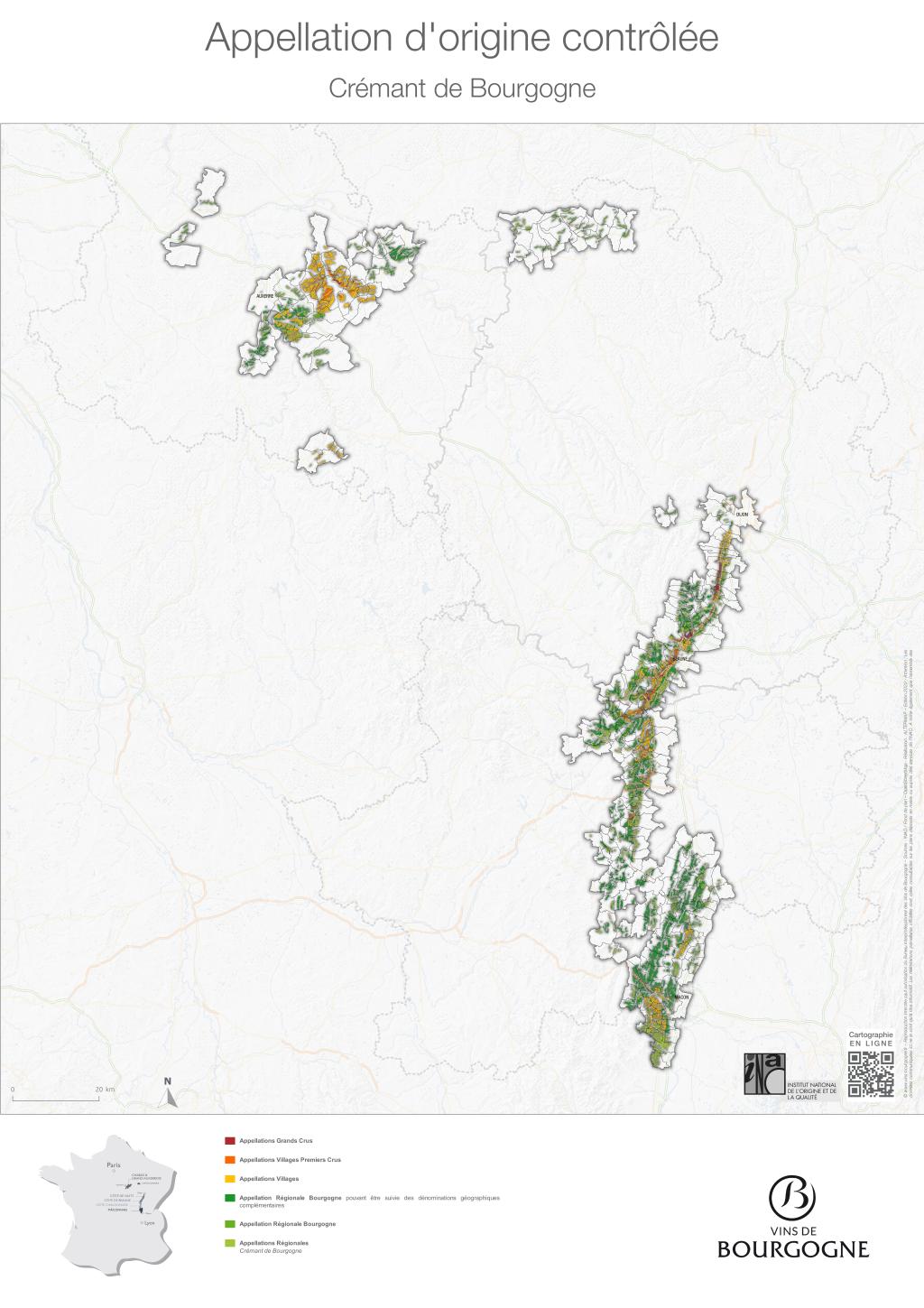 Map Crémant de Bourgogne