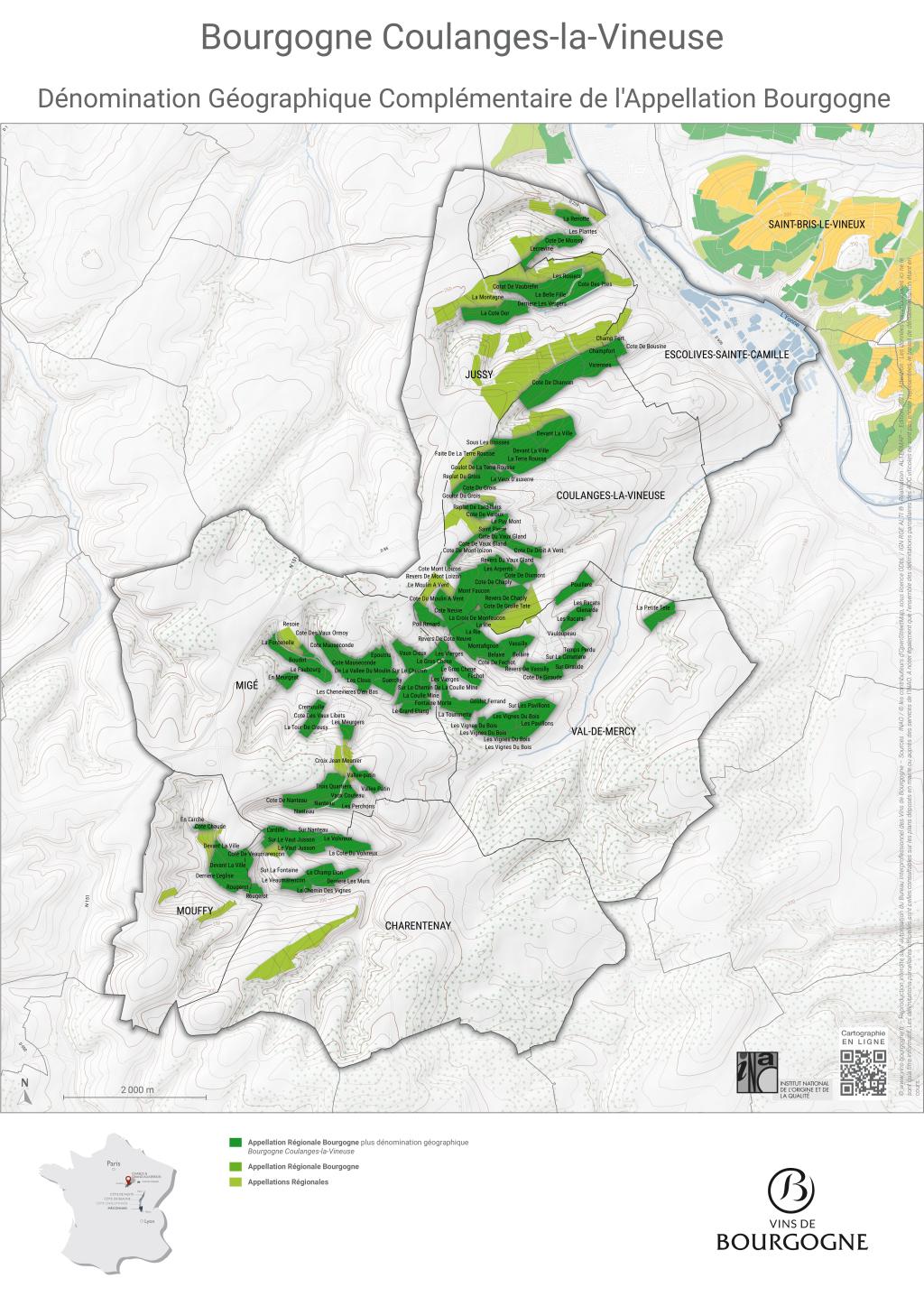 Map Bourgogne Coulanges-La-Vineuse