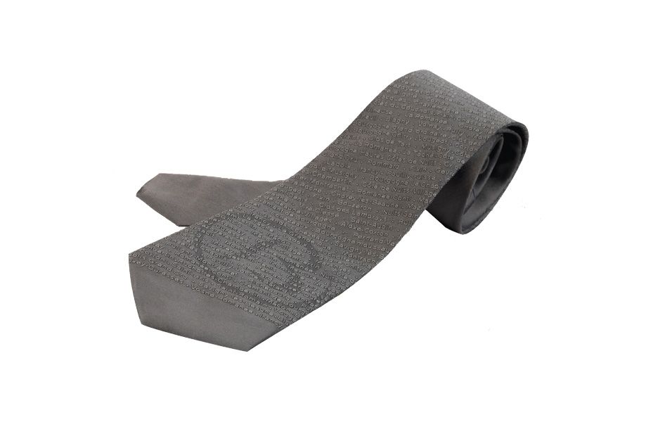BOURGOGNES TIE WITH ITS MATCHING CASE GREY