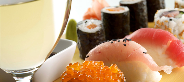 Salmon sushi, rolls