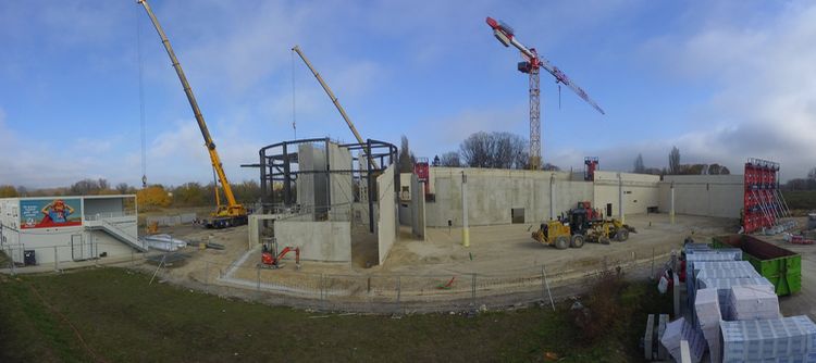 The latest photo of the work in Beaune: The structure is now easy to see