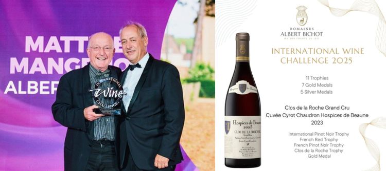 Albert Bichot hounoured with triple win at the International Wine Challenge