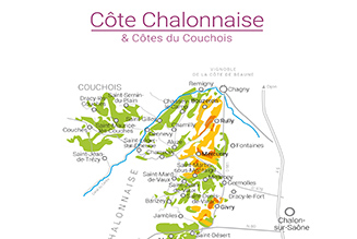 Map of the Côte Chalonnaise and the Couchois