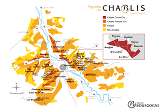 Map of Chablis and its 47 Climats