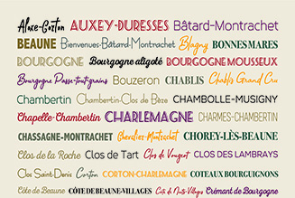 Bourgogne wines postcard