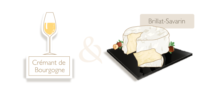 Fromage Brillat-Savarin et Crémant de Bourgogne