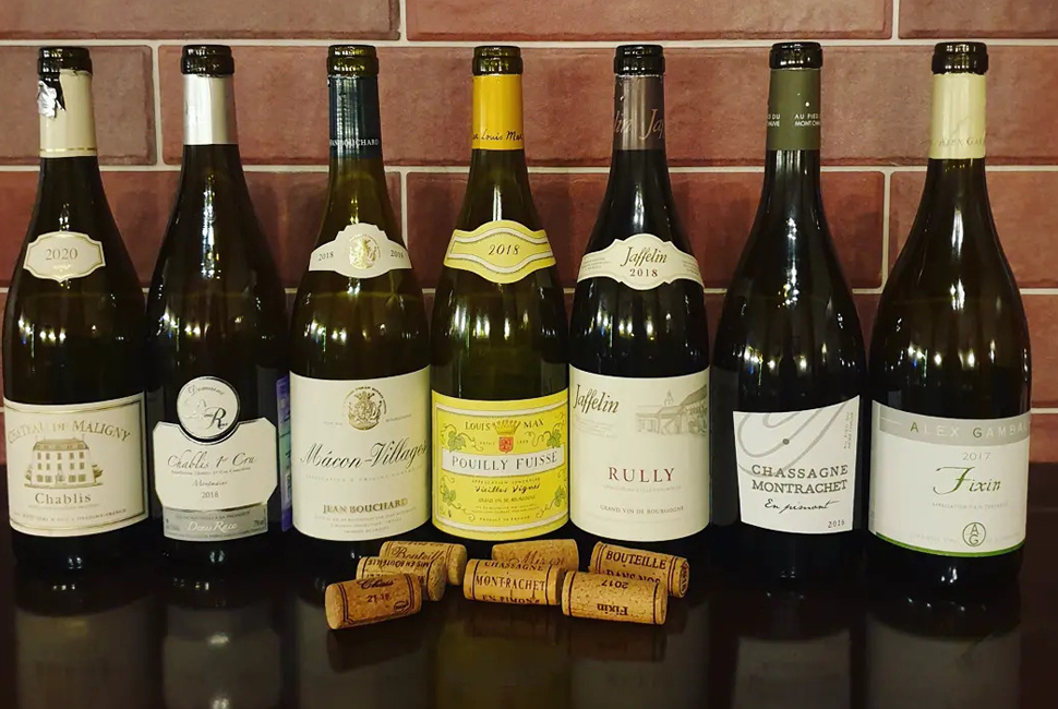 Bouteilles de vins de Bourgogne_ Chablis_Macon_Fixin